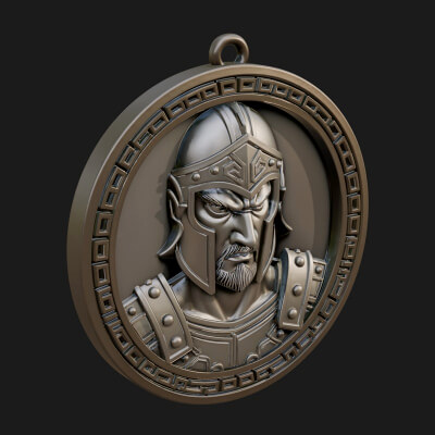 Oriental General Oval Plaque Design 4 3D Print Model