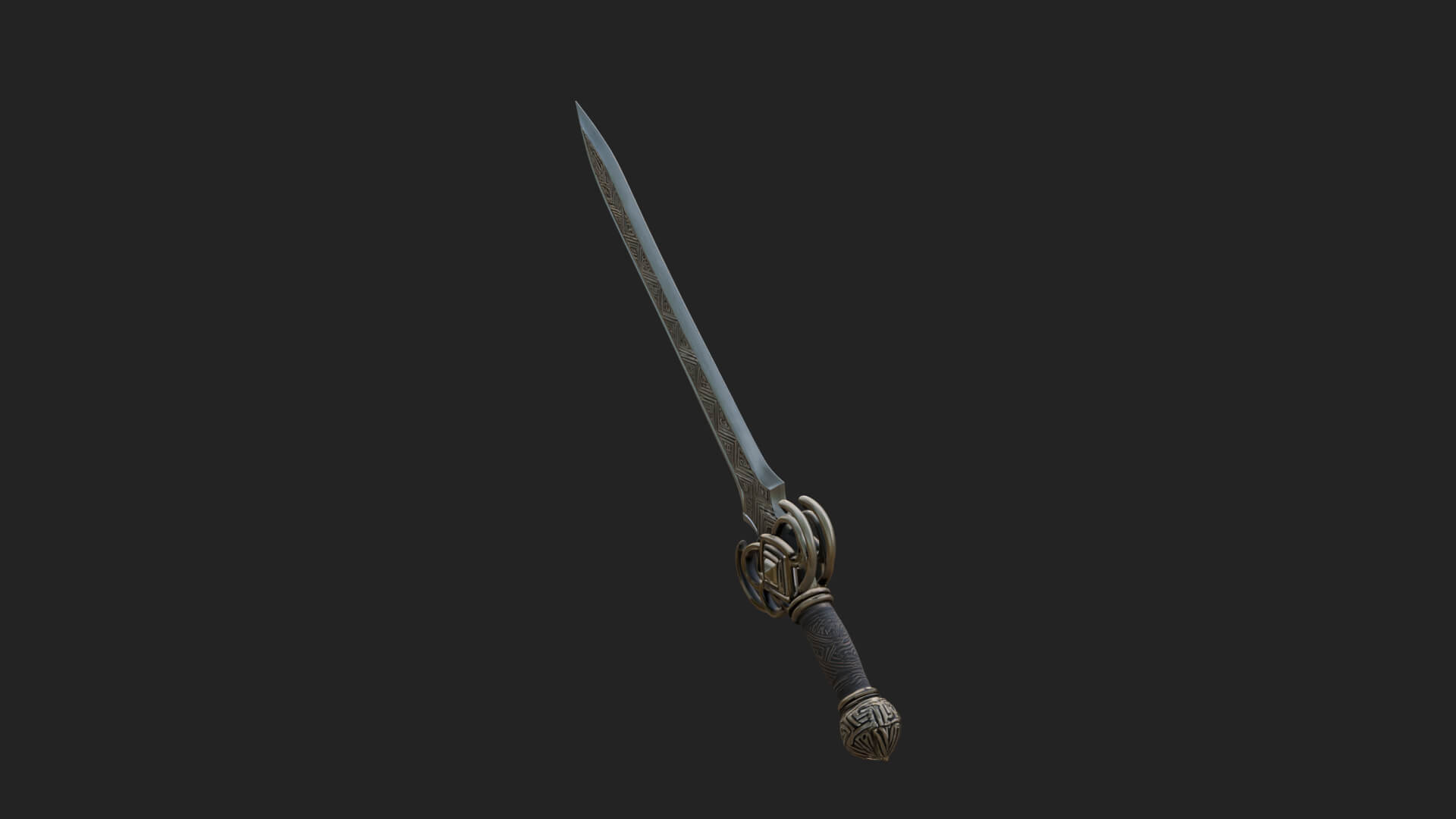 Oriental Katana Sword Model Design 1 3D Print Model 3D Model