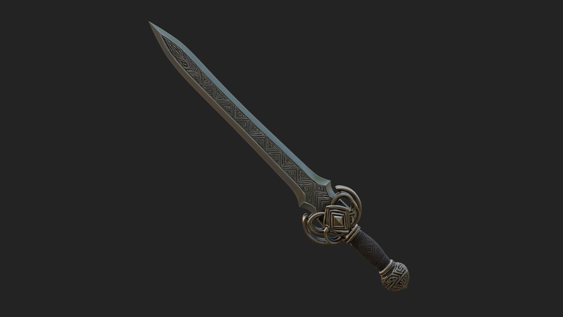 Oriental Katana Sword Model Design 1 3D Print Model 3D Model