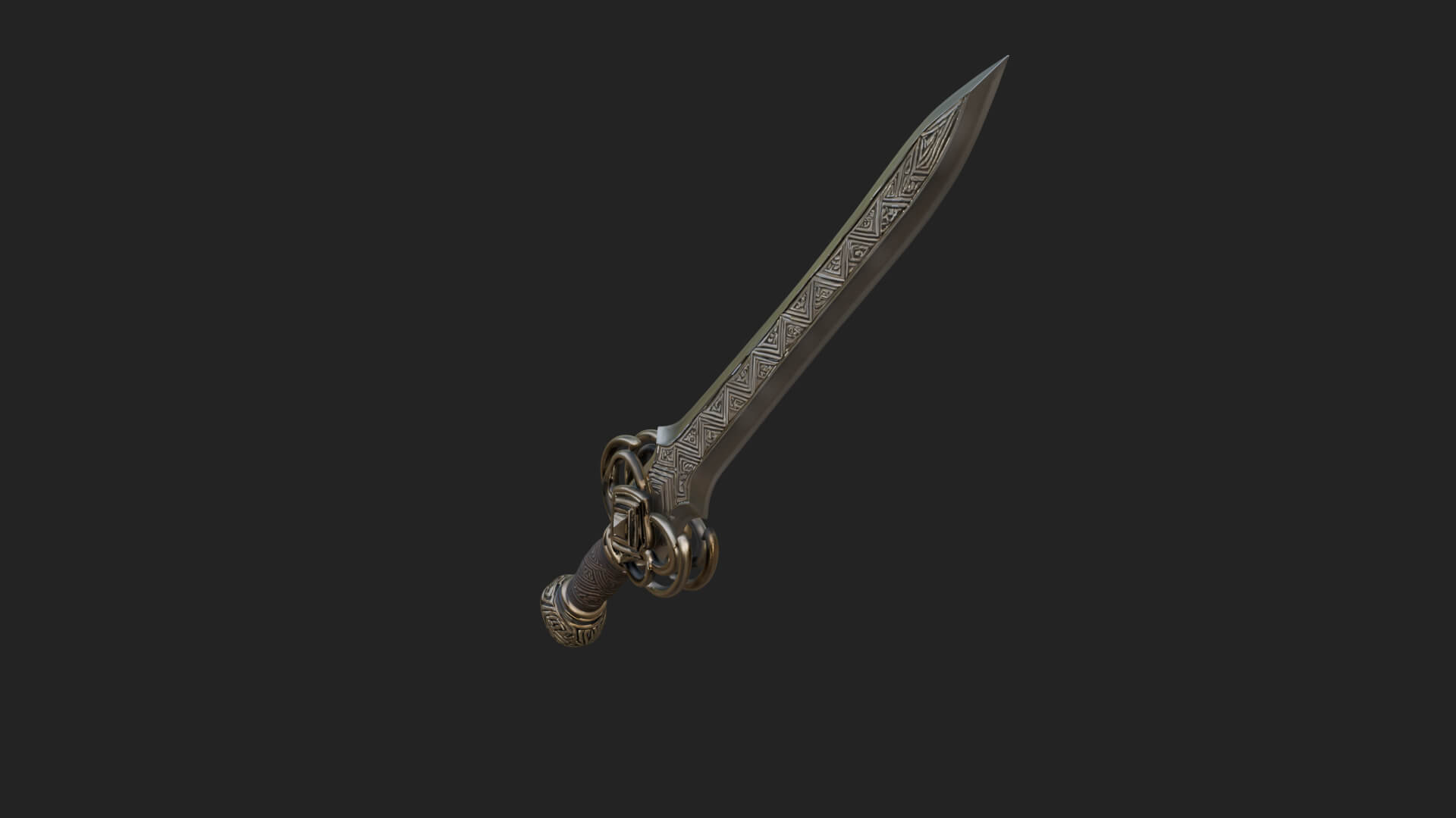 Oriental Katana Sword Model Design 1 3D Print Model 3D Model