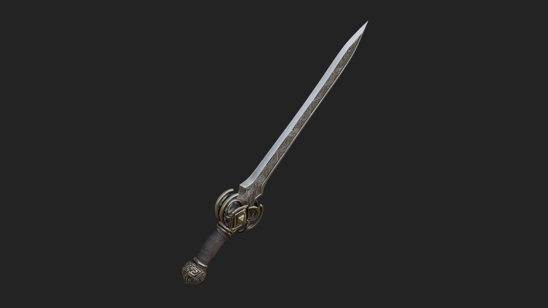 Oriental Katana Sword Model Design 1 3D Print Model 3D Model