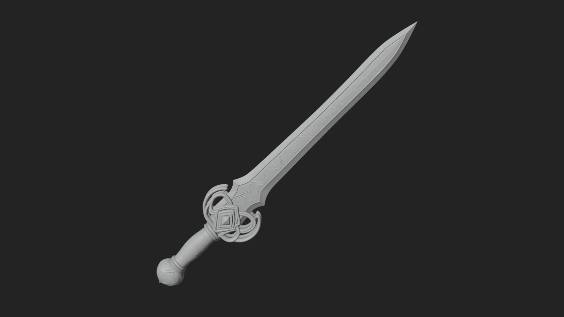 Oriental Katana Sword Model Design 1 3D Print Model 3D Model