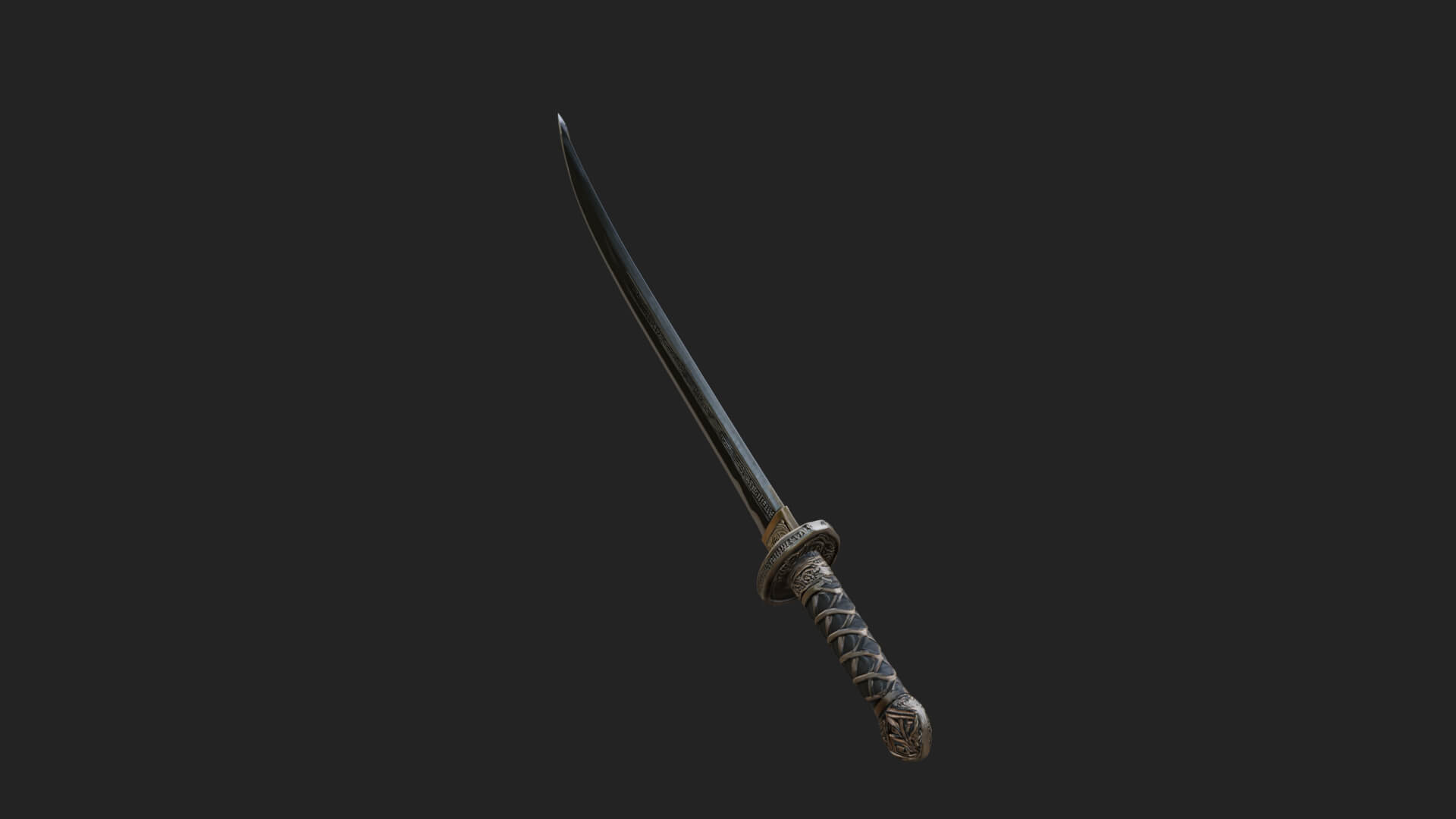 Oriental Katana Sword Model Design 2 3D Print Model 3D Model