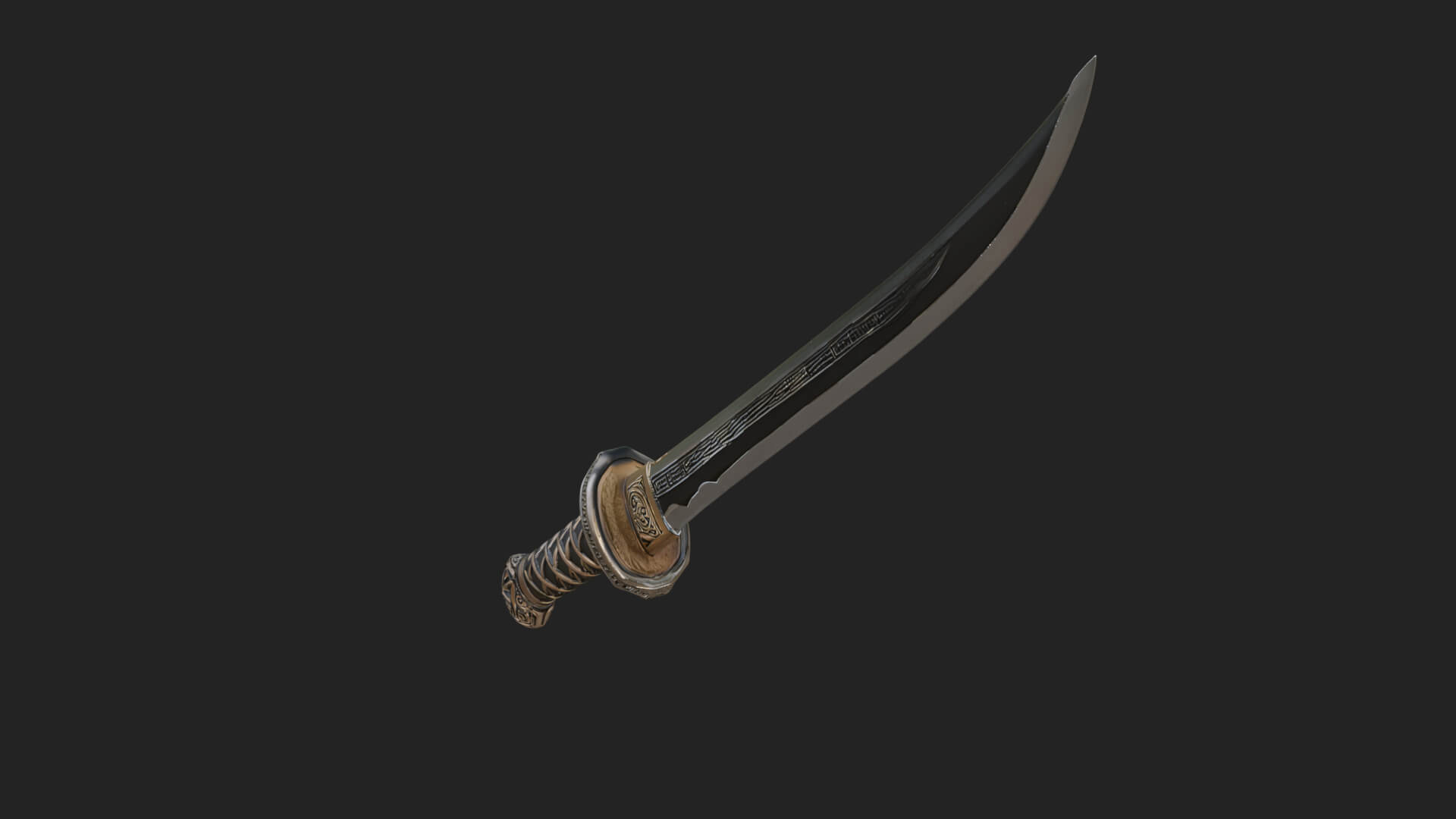 Oriental Katana Sword Model Design 2 3D Print Model 3D Model