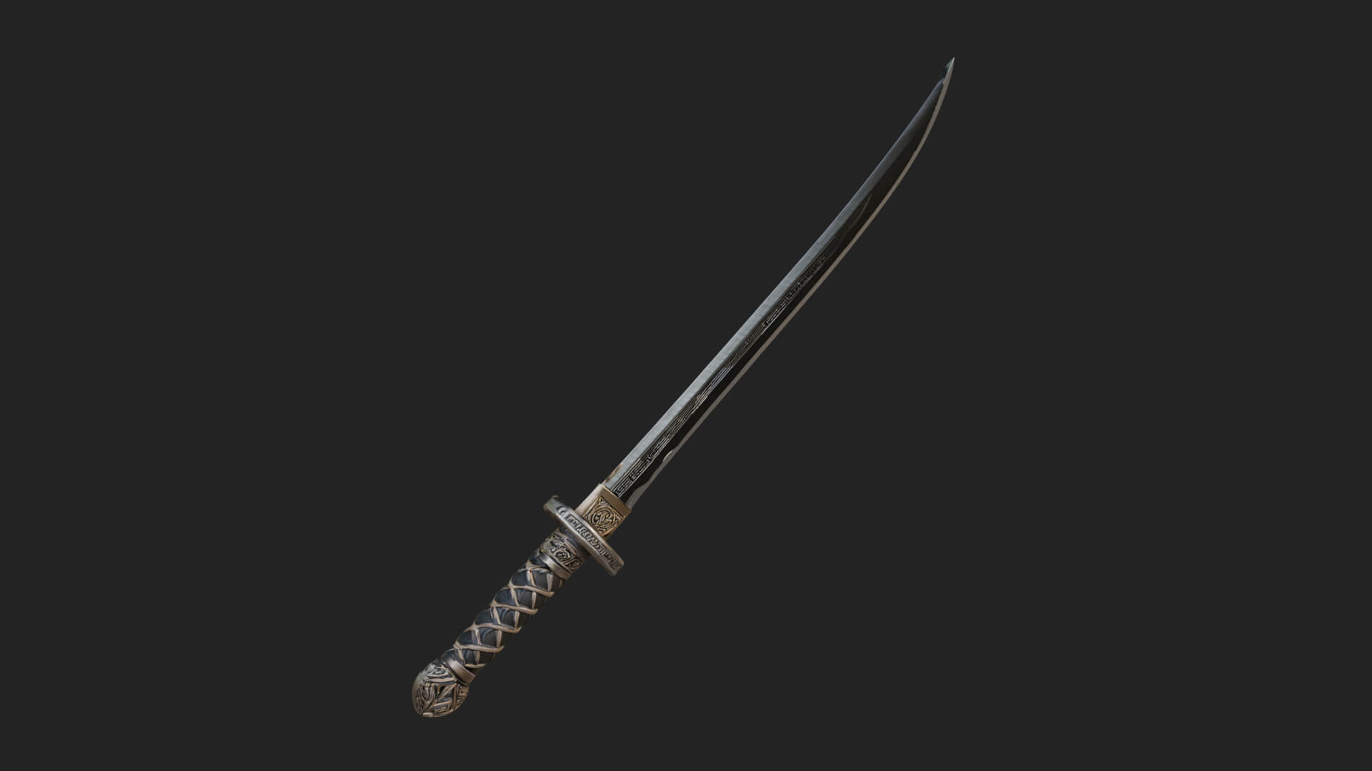 Oriental Katana Sword Model Design 2 3D Print Model 3D Model