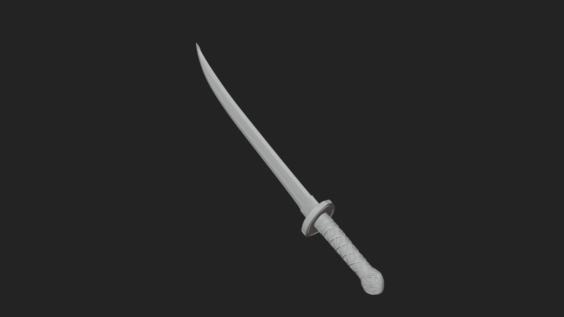 Oriental Katana Sword Model Design 2 3D Print Model 3D Model