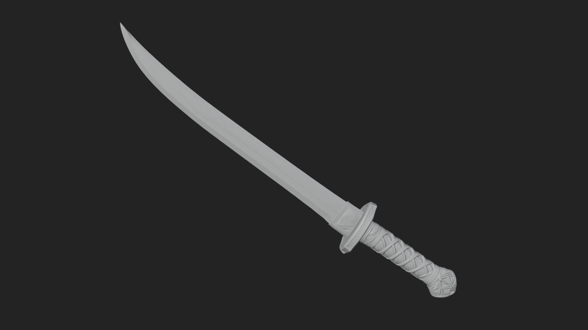 Oriental Katana Sword Model Design 2 3D Print Model 3D Model
