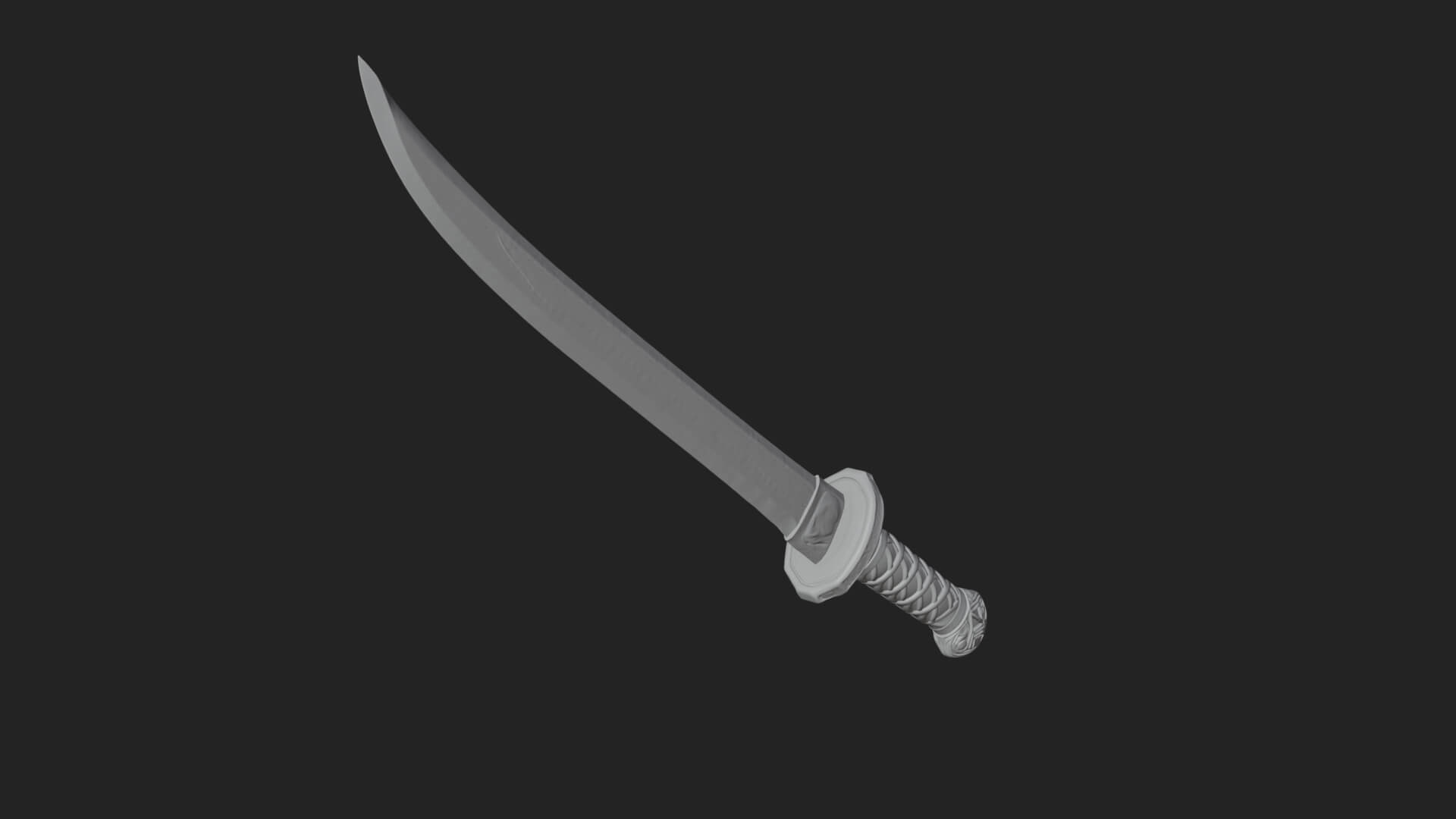 Oriental Katana Sword Model Design 2 3D Print Model 3D Model