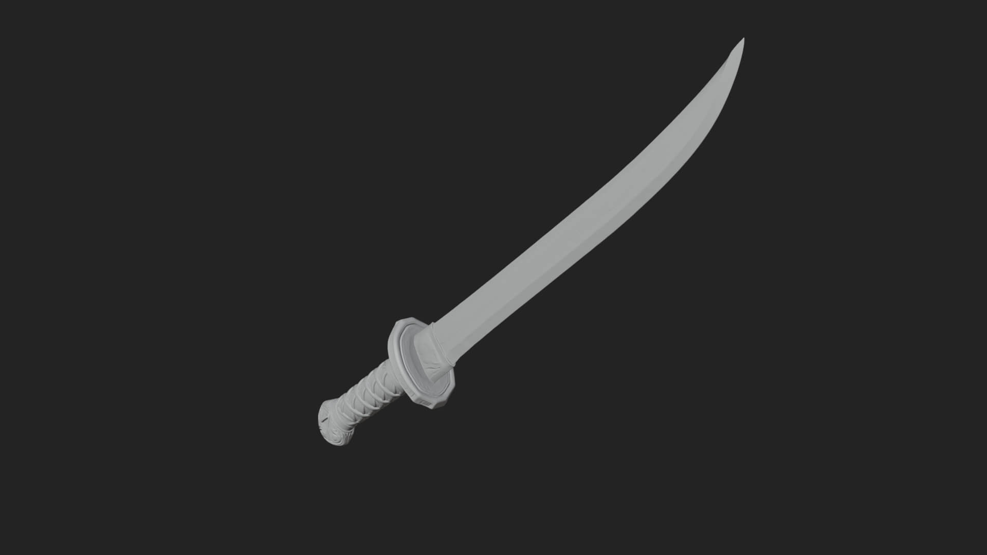 Oriental Katana Sword Model Design 2 3D Print Model 3D Model