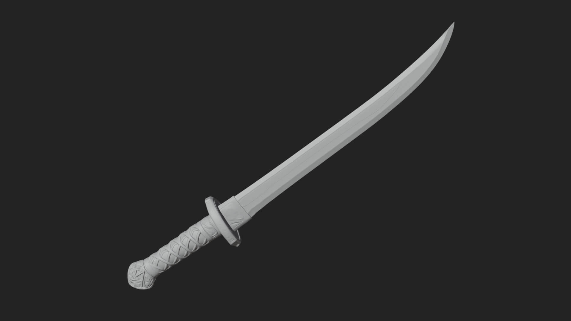 Oriental Katana Sword Model Design 2 3D Print Model 3D Model