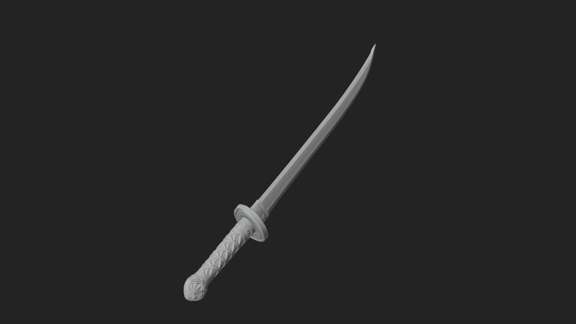 Oriental Katana Sword Model Design 2 3D Print Model 3D Model