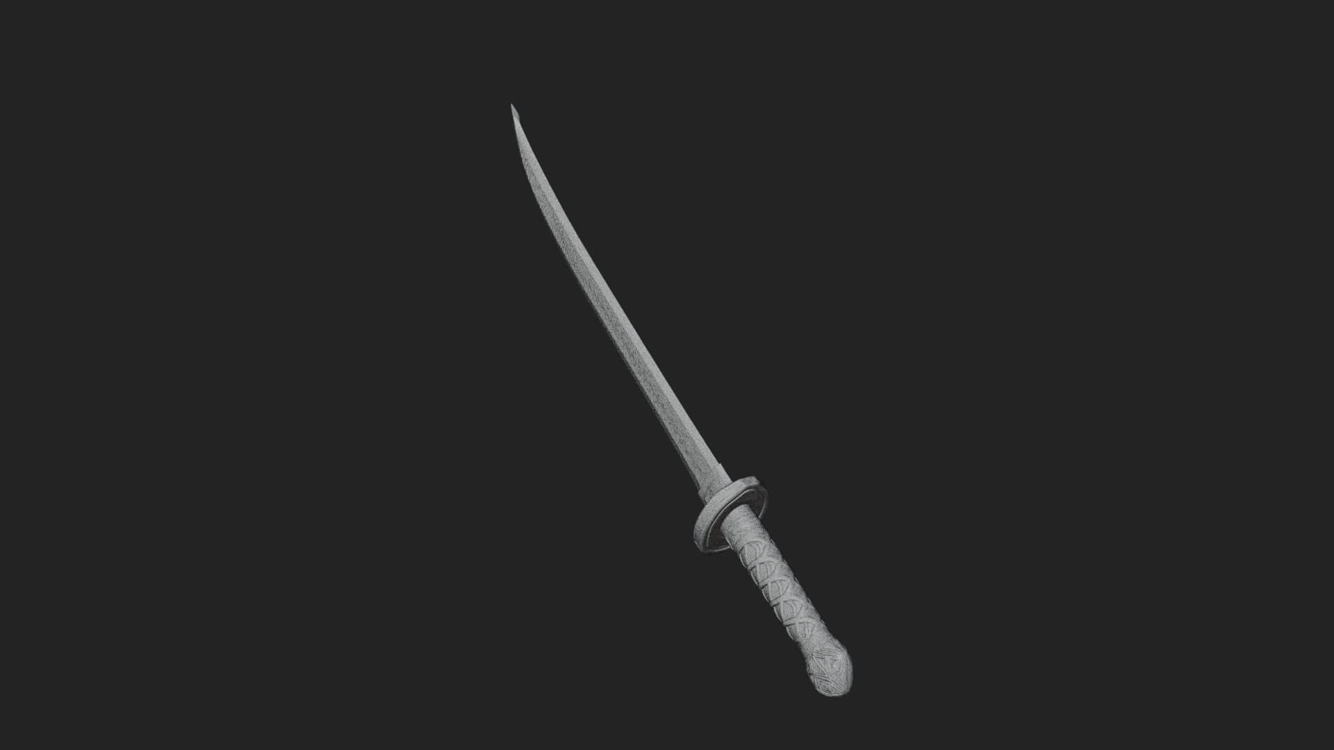 Oriental Katana Sword Model Design 2 3D Print Model 3D Model