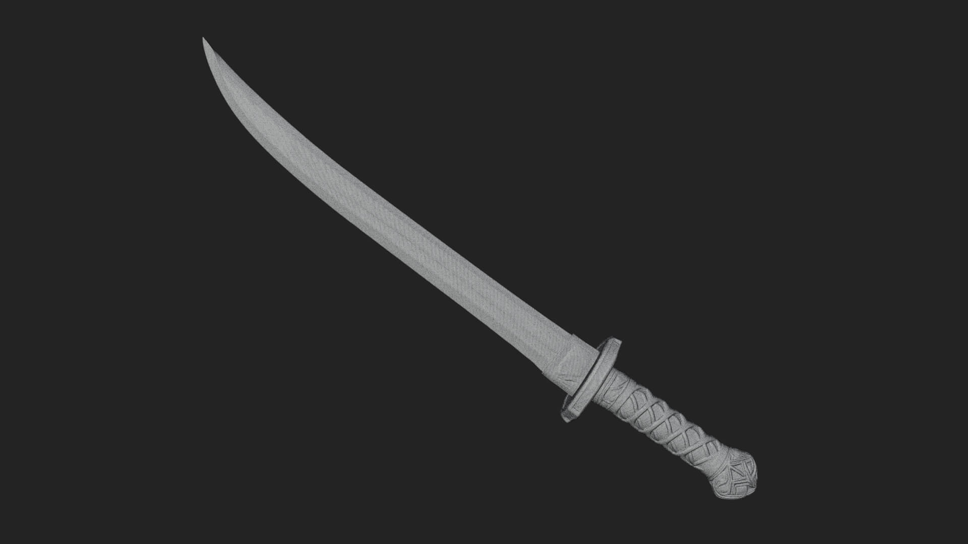 Oriental Katana Sword Model Design 2 3D Print Model 3D Model