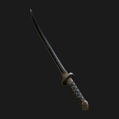 Oriental Katana Sword Model Design 2 3D Print Model