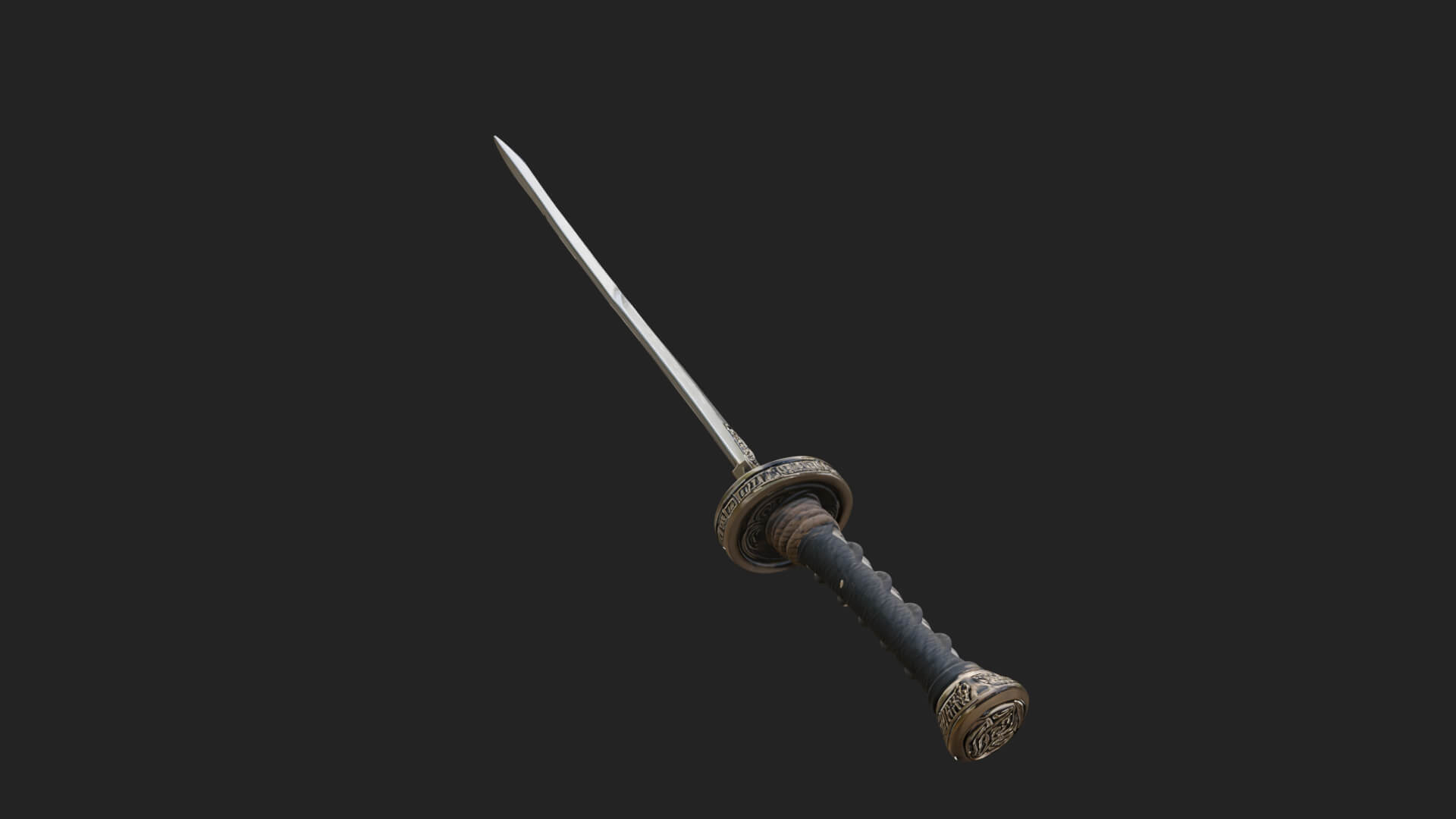 Oriental Katana Sword Model Design 3 3D Print Model 3D Model