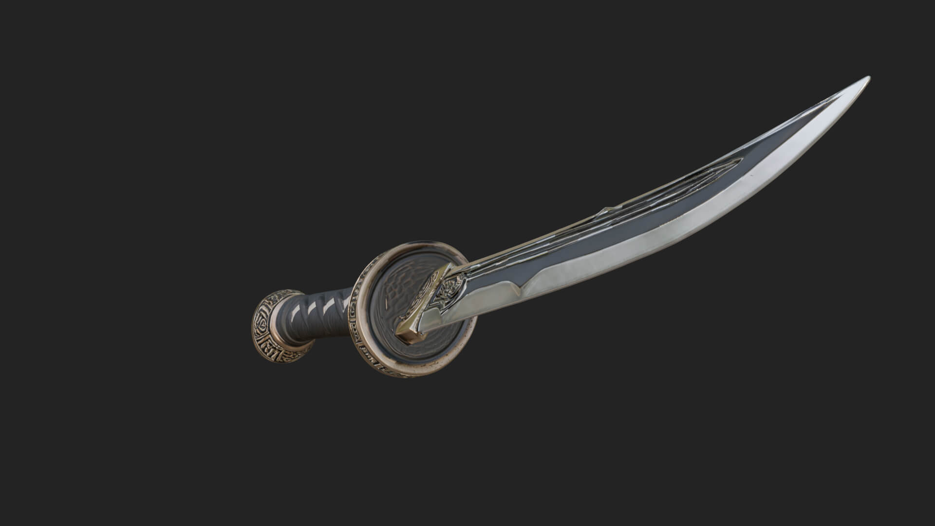 Oriental Katana Sword Model Design 3 3D Print Model 3D Model