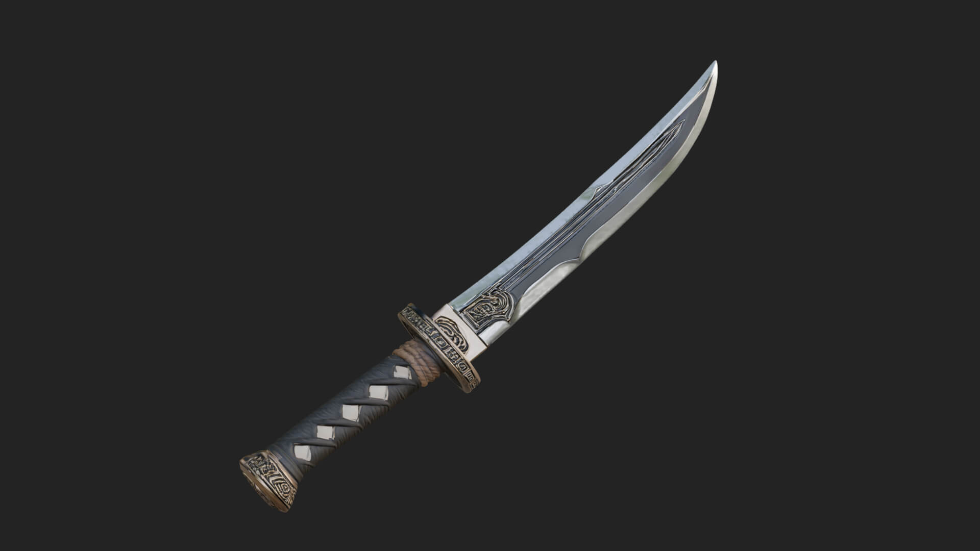 Oriental Katana Sword Model Design 3 3D Print Model 3D Model