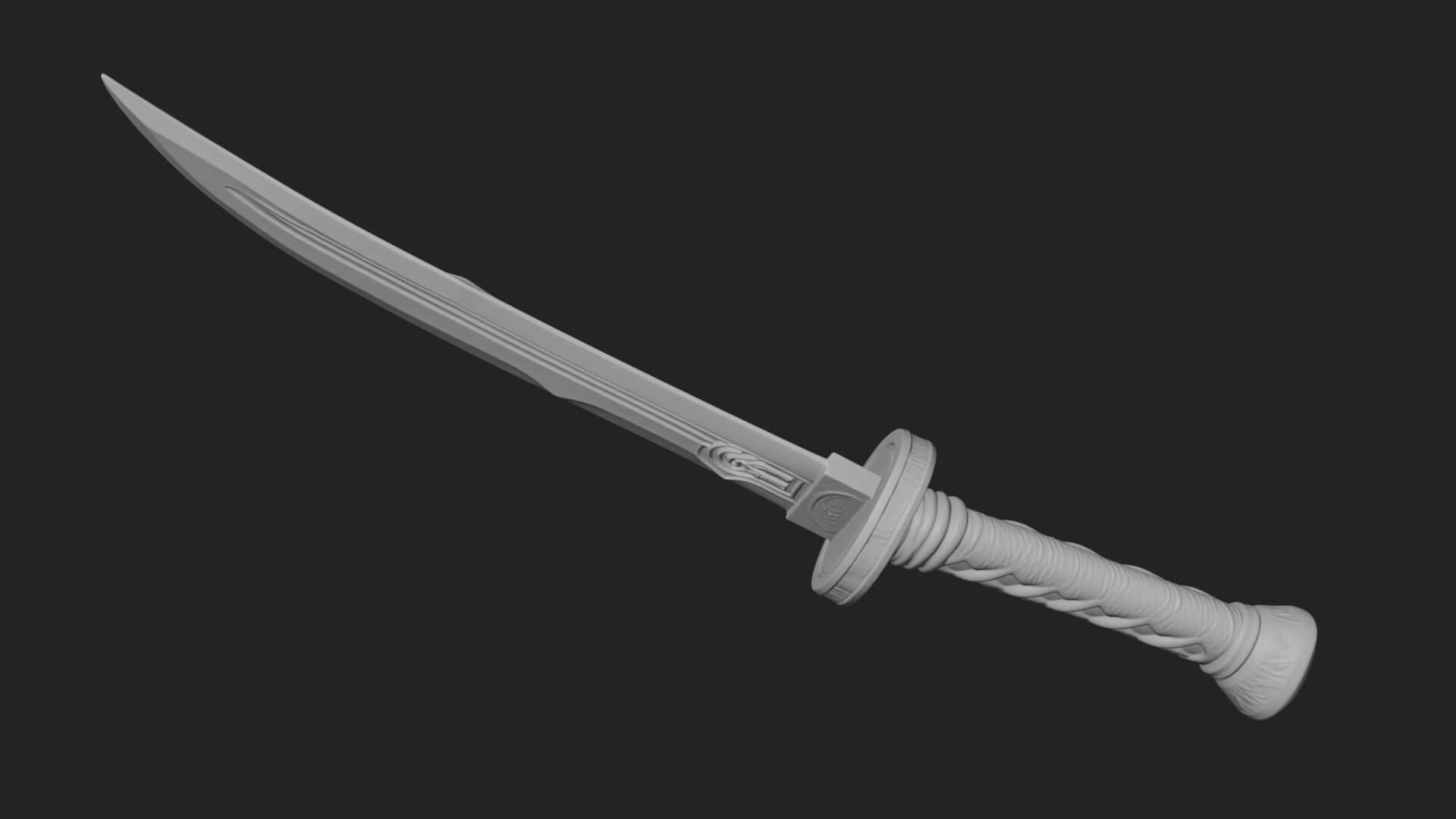 Oriental Katana Sword Model Design 3 3D Print Model 3D Model