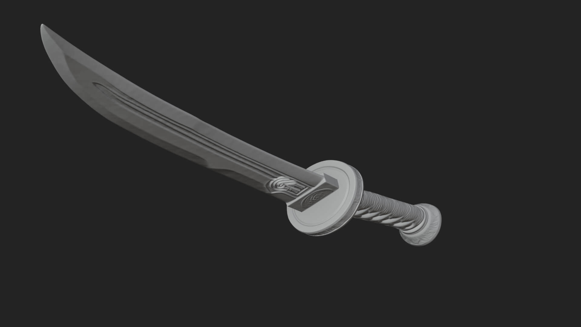 Oriental Katana Sword Model Design 3 3D Print Model 3D Model