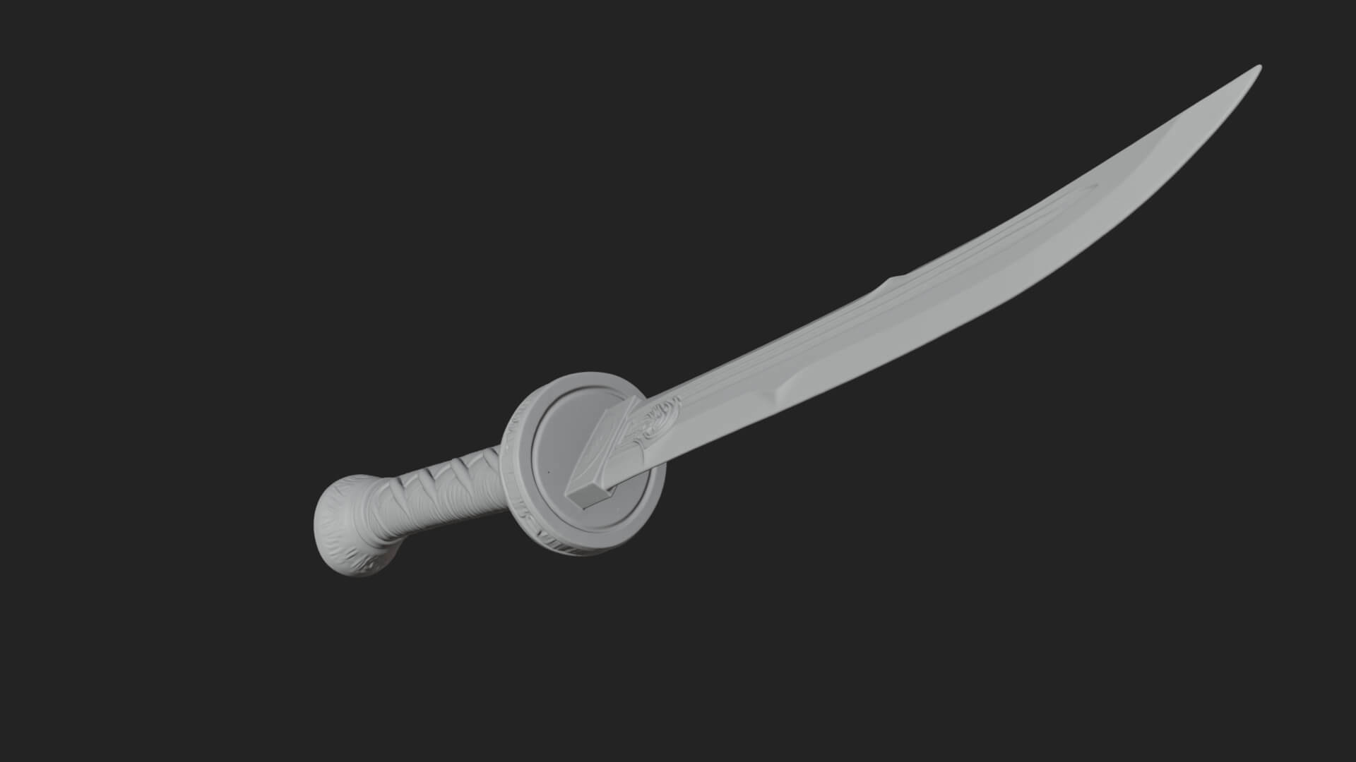 Oriental Katana Sword Model Design 3 3D Print Model 3D Model