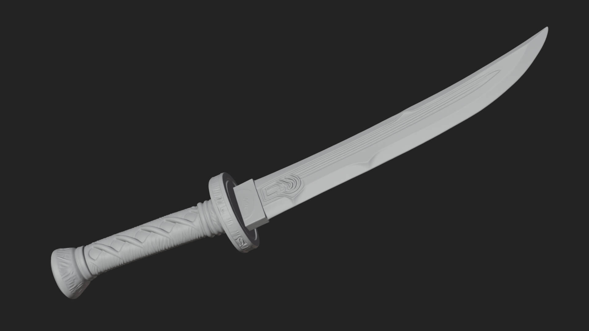 Oriental Katana Sword Model Design 3 3D Print Model 3D Model