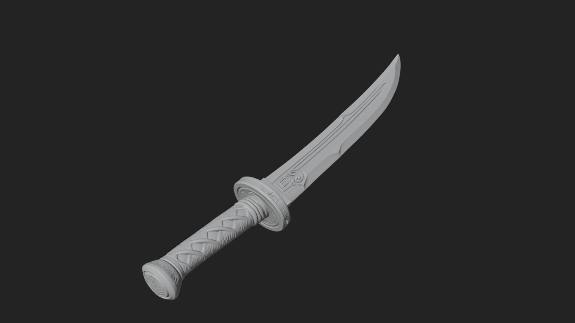 Oriental Katana Sword Model Design 3 3D Print Model 3D Model