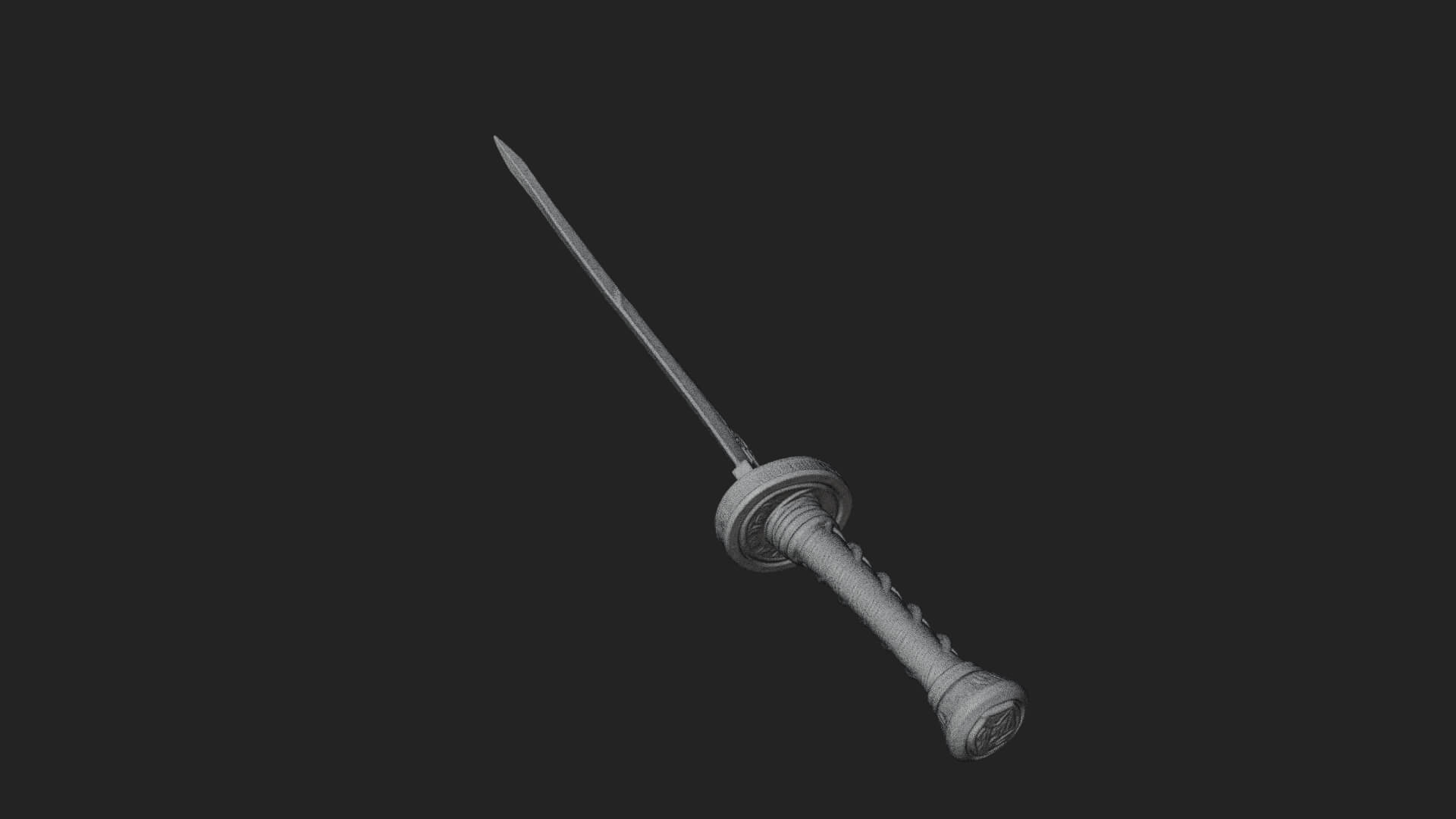 Oriental Katana Sword Model Design 3 3D Print Model 3D Model