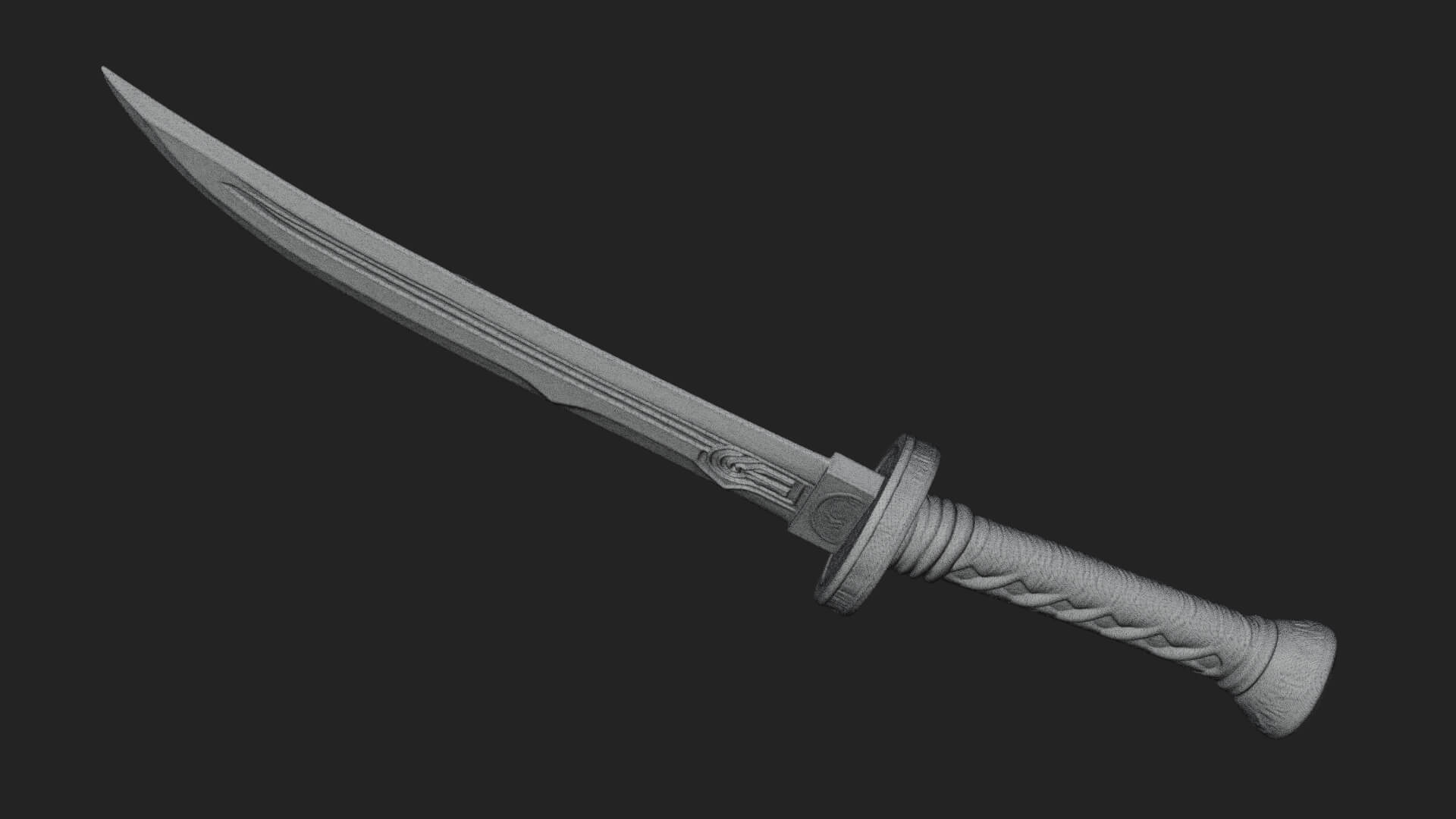 Oriental Katana Sword Model Design 3 3D Print Model 3D Model