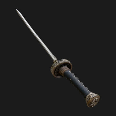 Oriental Katana Sword Model Design 3 3D Print Model