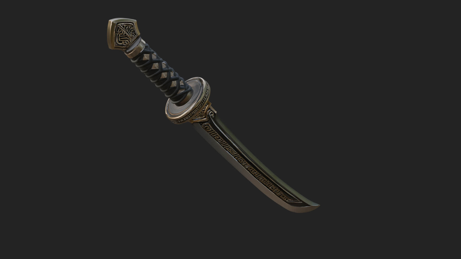 Oriental Katana Sword Model Design 4 3D Print Model 3D Model