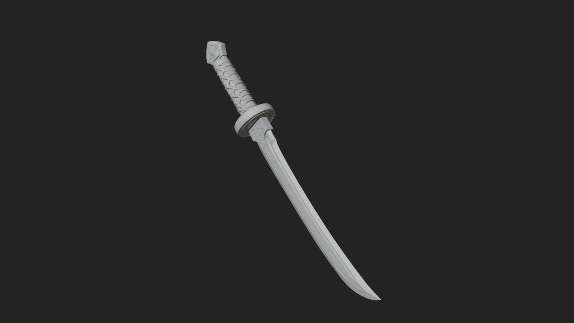 Oriental Katana Sword Model Design 4 3D Print Model 3D Model