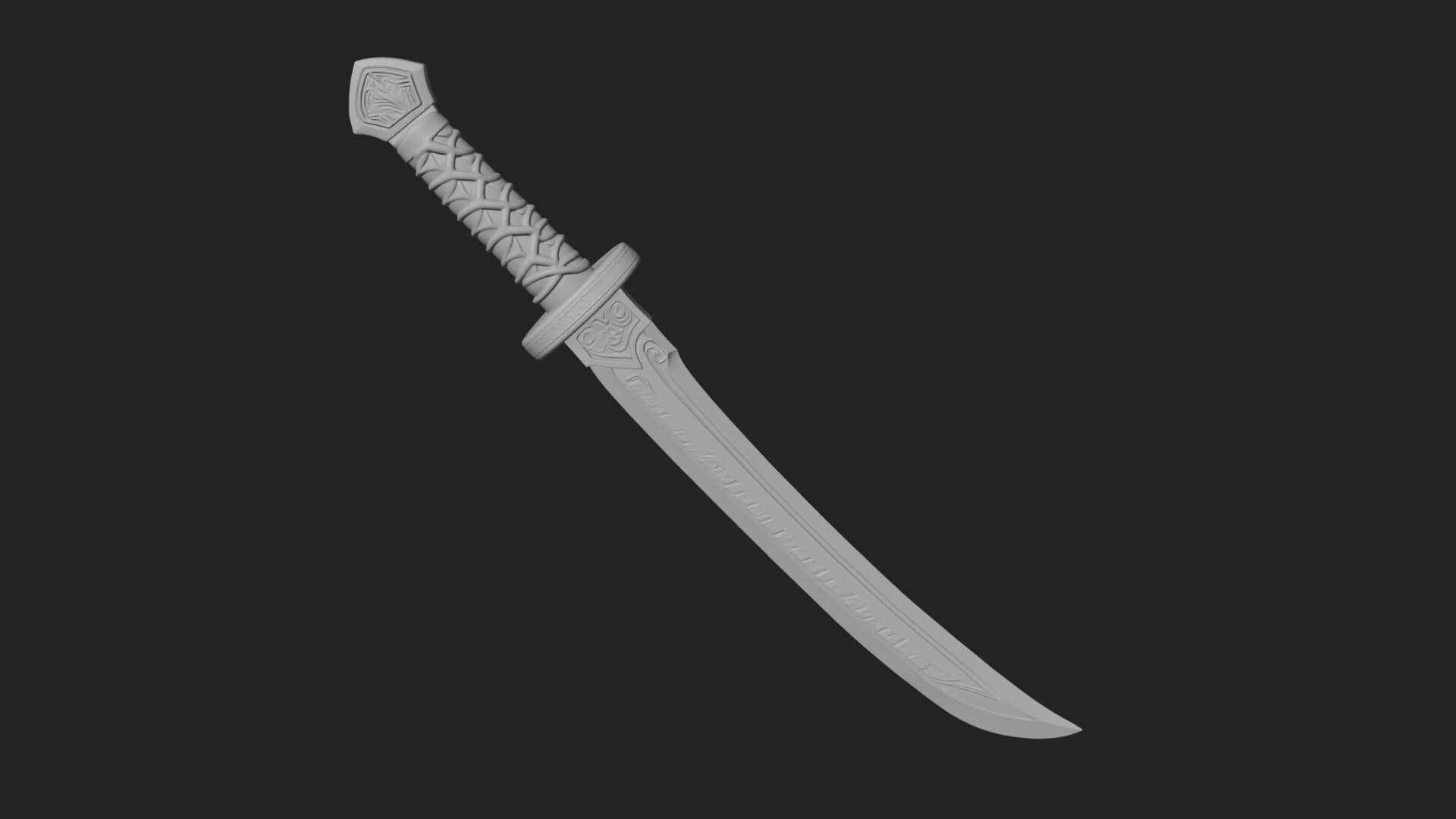 Oriental Katana Sword Model Design 4 3D Print Model 3D Model