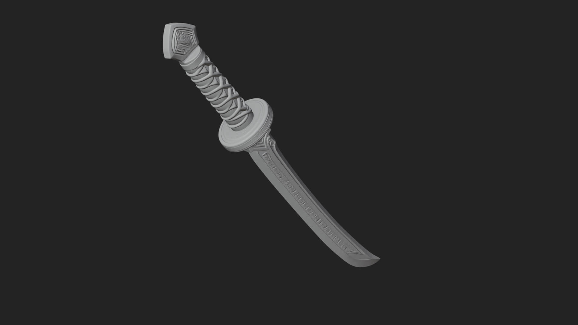 Oriental Katana Sword Model Design 4 3D Print Model 3D Model