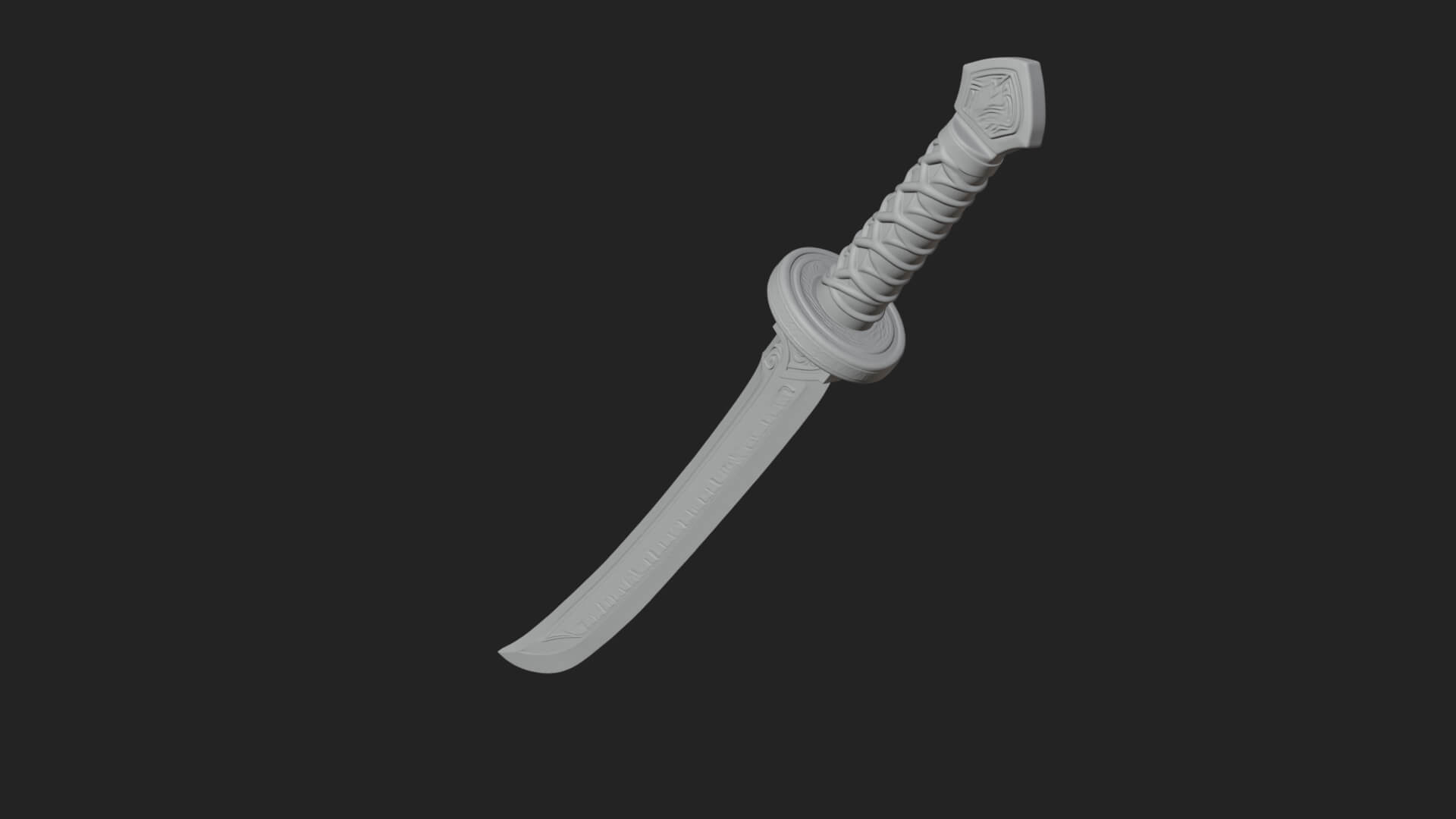 Oriental Katana Sword Model Design 4 3D Print Model 3D Model
