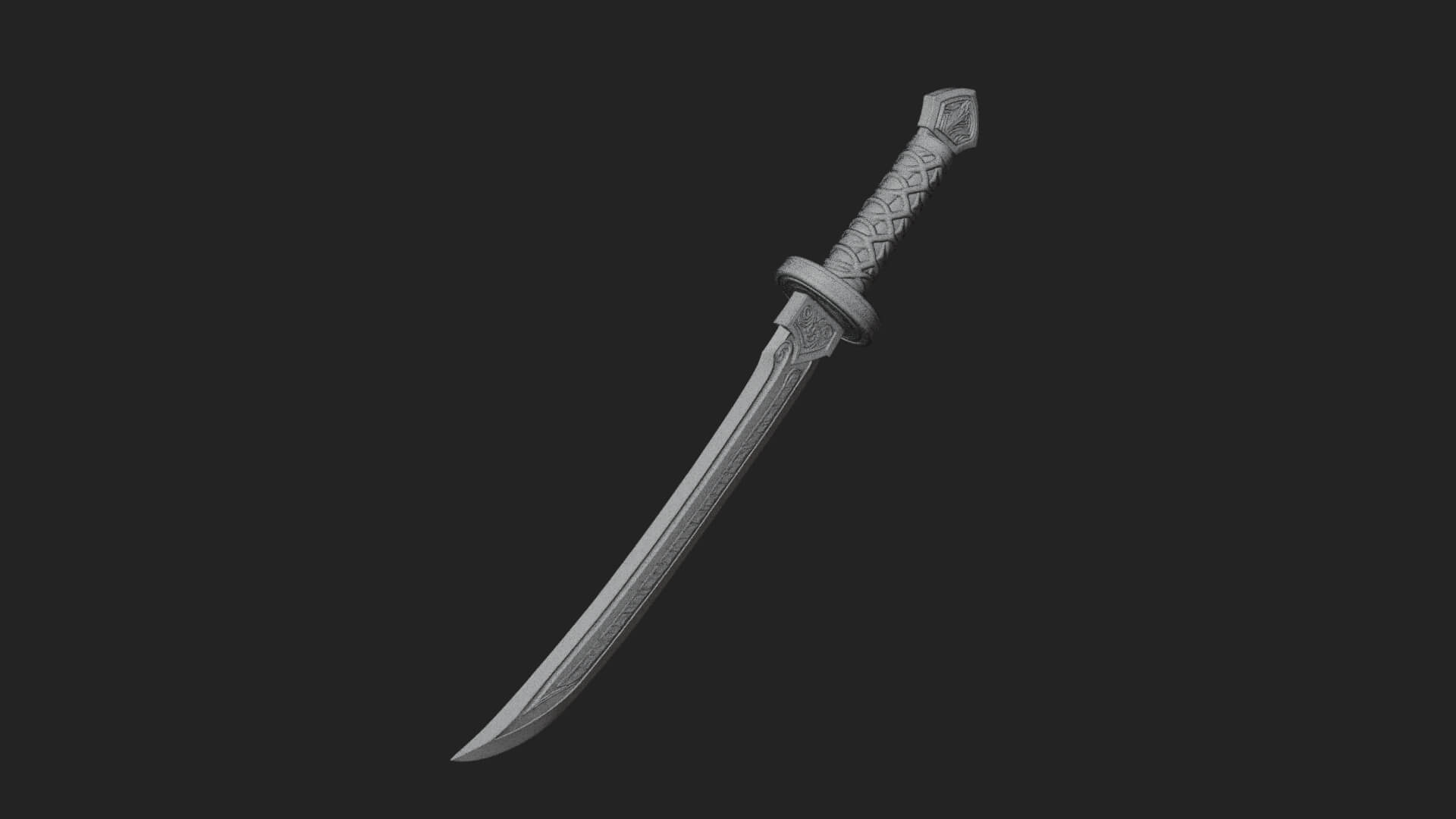 Oriental Katana Sword Model Design 4 3D Print Model 3D Model