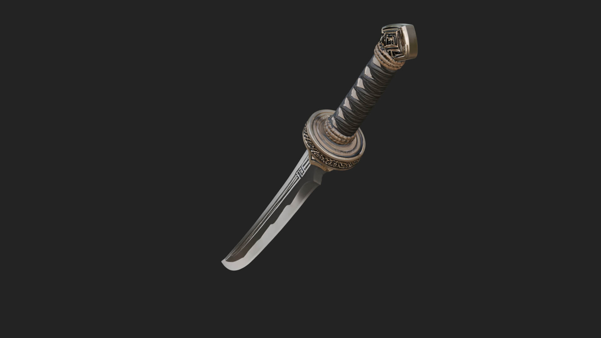 Oriental Katana Sword Model Design 5 3D Print Model 3D Model