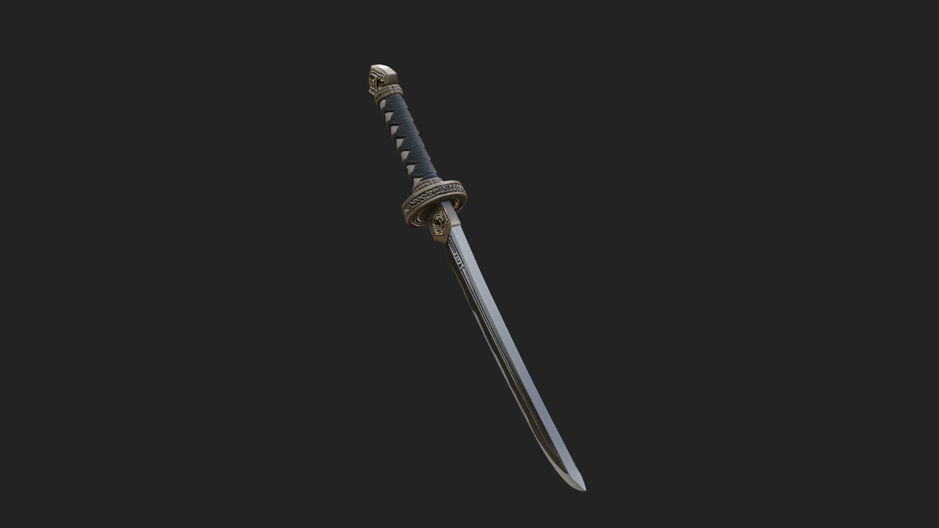 Oriental Katana Sword Model Design 5 3D Print Model 3D Model