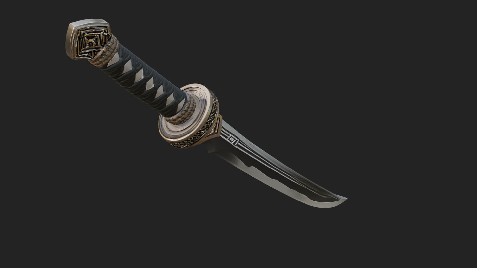 Oriental Katana Sword Model Design 5 3D Print Model 3D Model