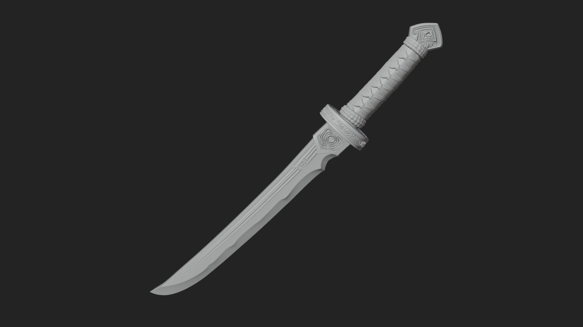 Oriental Katana Sword Model Design 5 3D Print Model 3D Model