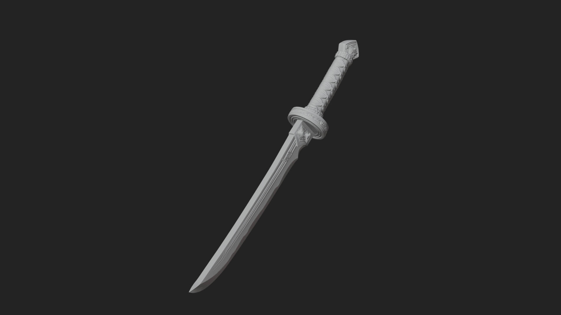 Oriental Katana Sword Model Design 5 3D Print Model 3D Model