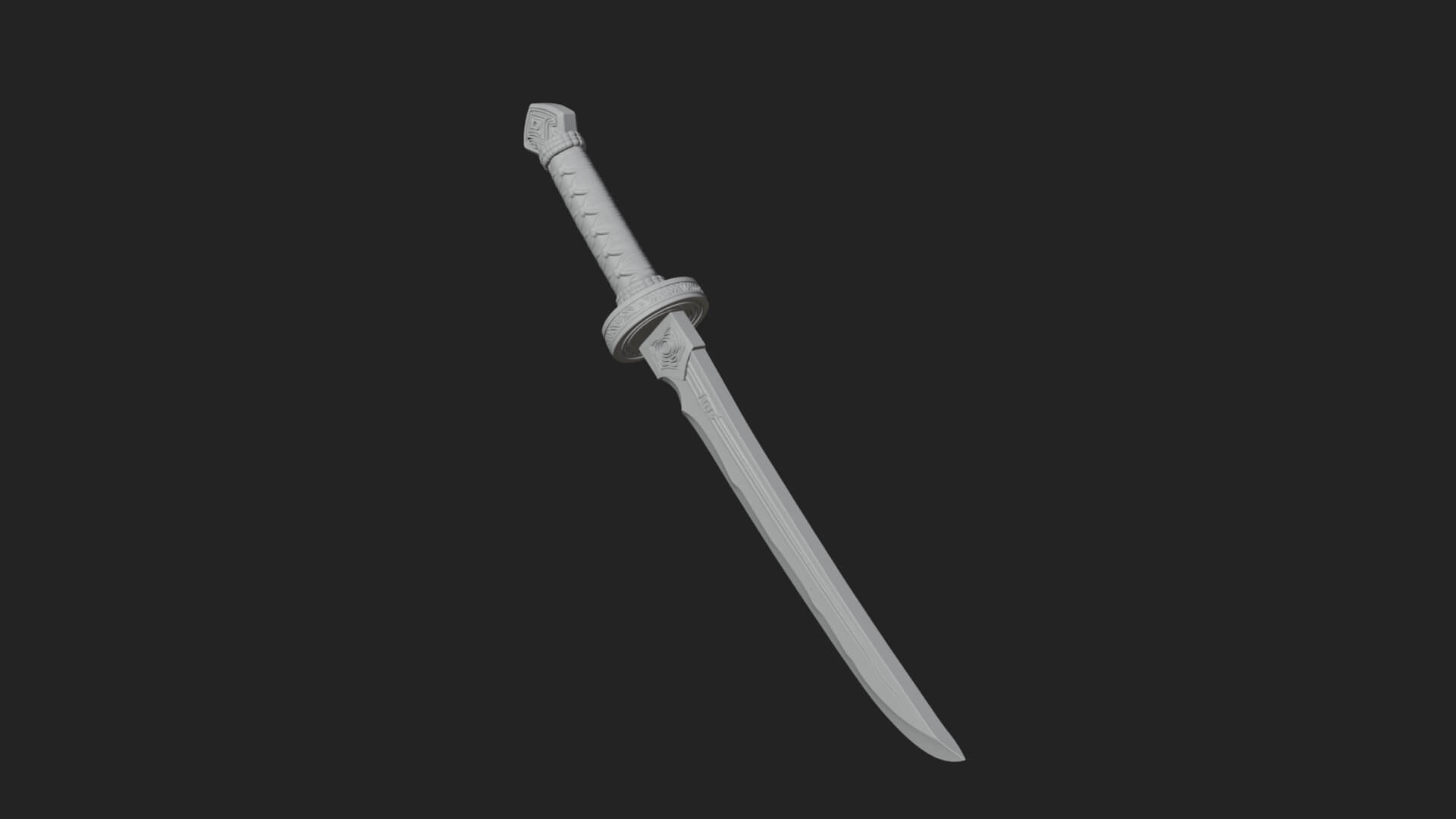 Oriental Katana Sword Model Design 5 3D Print Model 3D Model