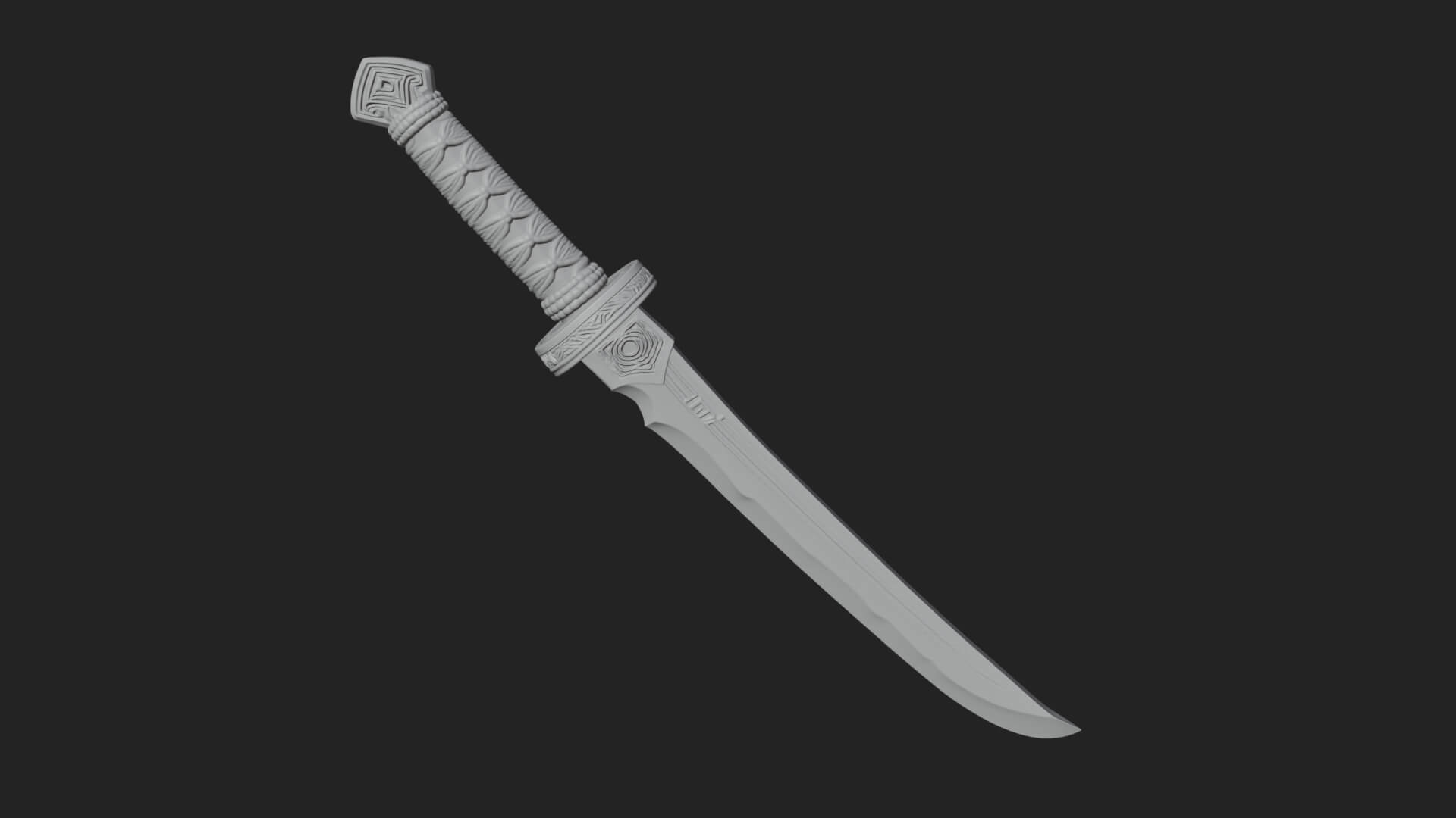 Oriental Katana Sword Model Design 5 3D Print Model 3D Model