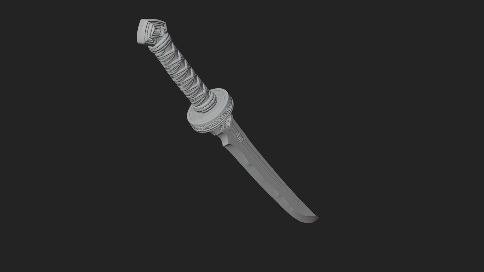 Oriental Katana Sword Model Design 5 3D Print Model 3D Model