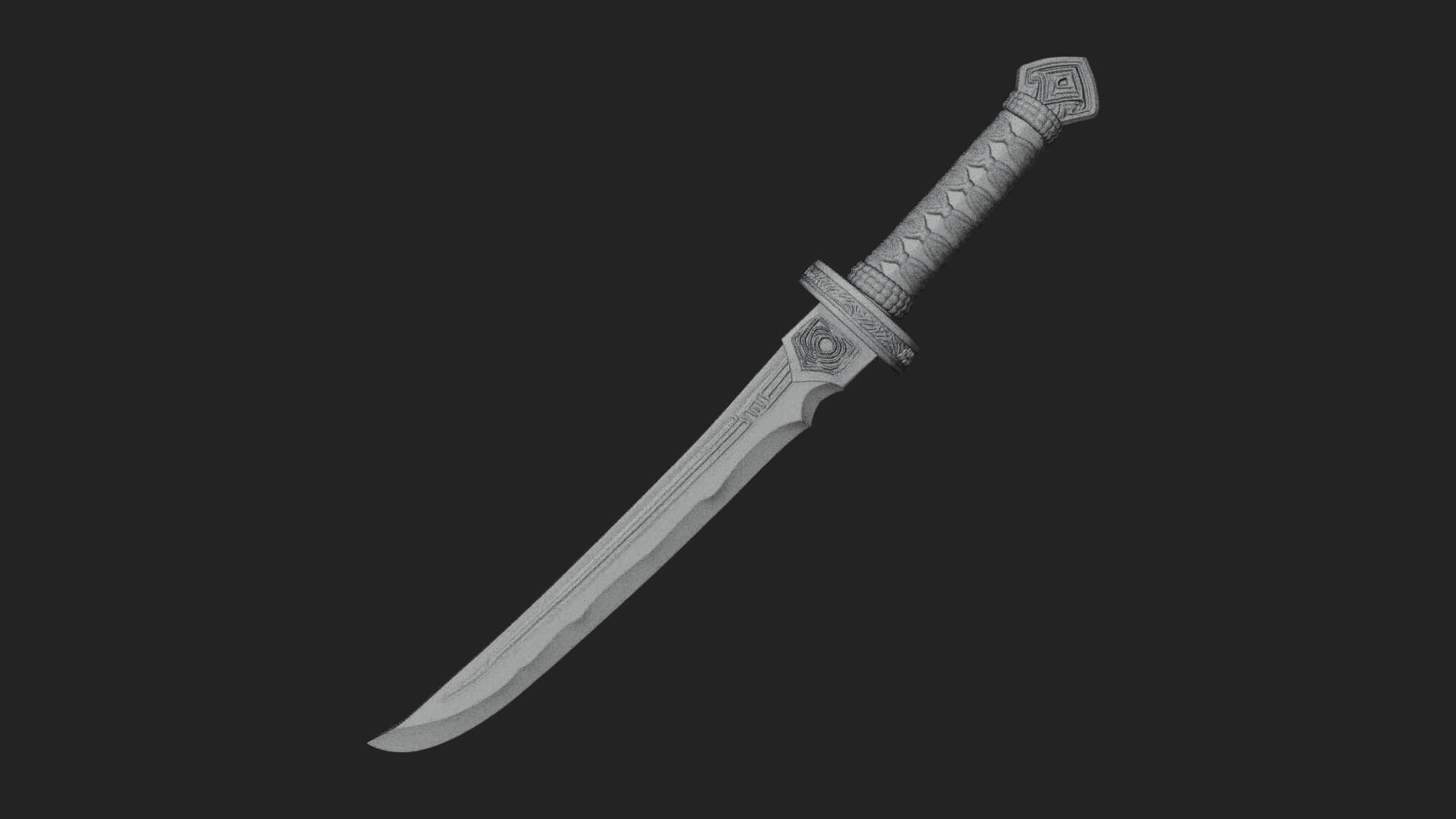 Oriental Katana Sword Model Design 5 3D Print Model 3D Model