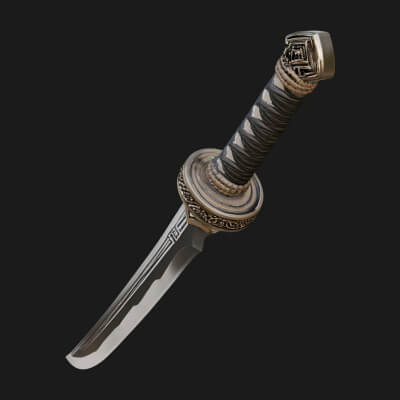 Oriental Katana Sword Model Design 5 3D Print Model