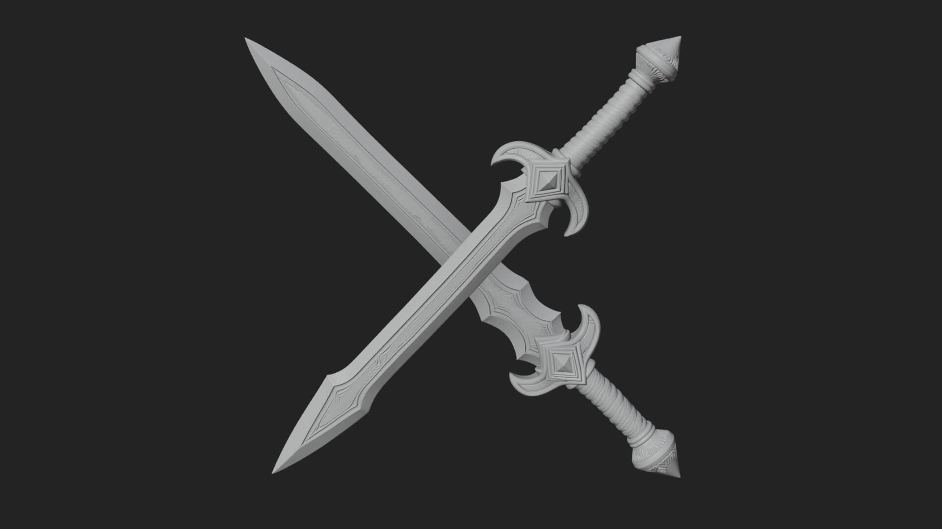 Oriental Katana Sword Model Design 6 3D Print Model 3D Model
