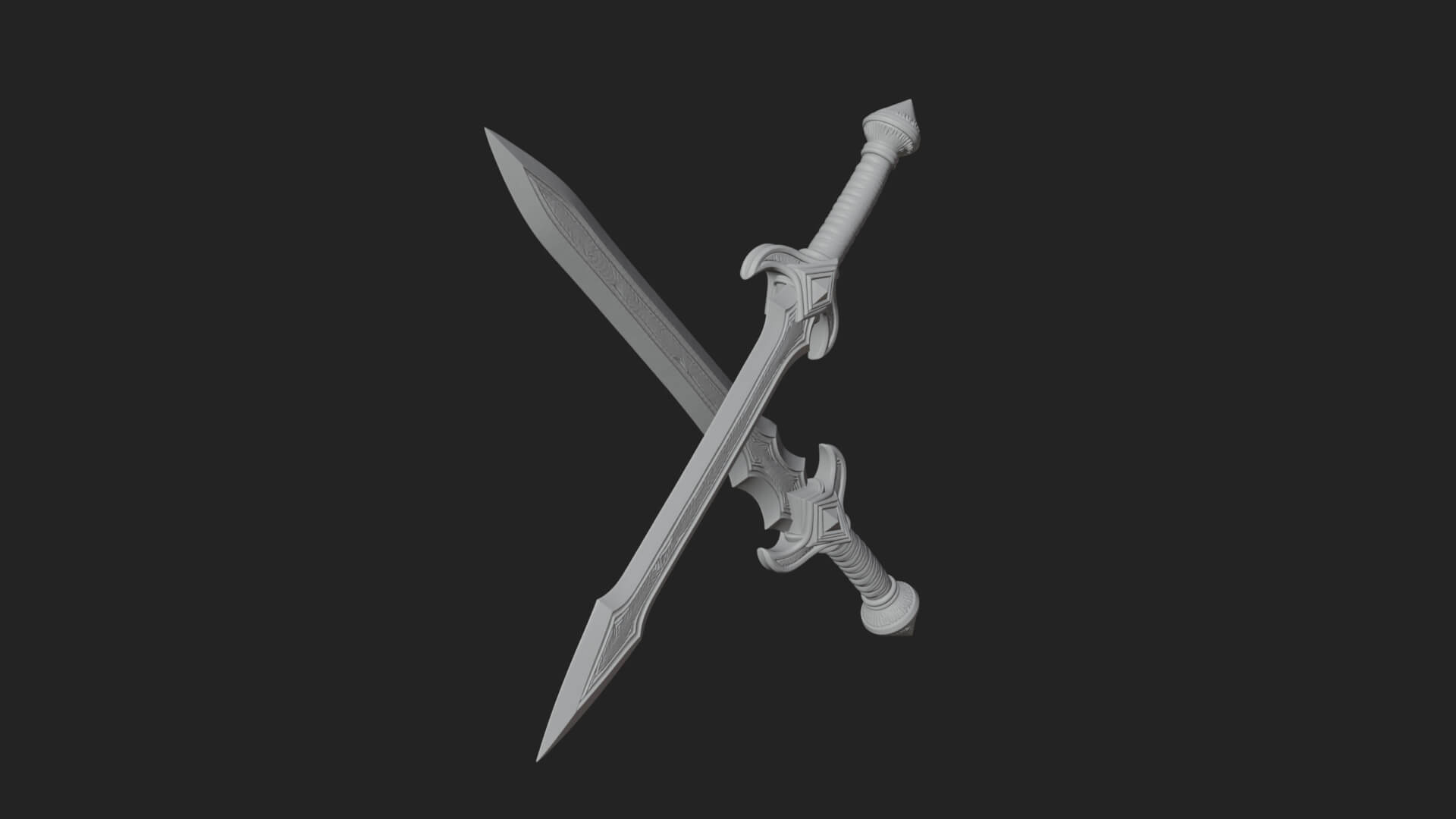 Oriental Katana Sword Model Design 6 3D Print Model 3D Model