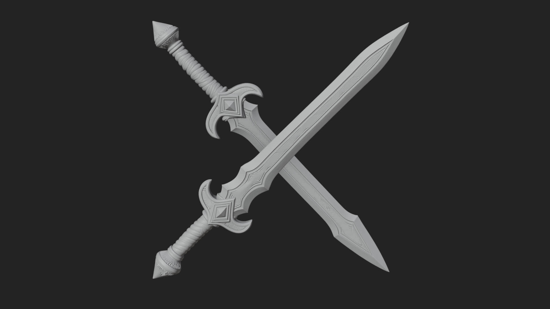 Oriental Katana Sword Model Design 6 3D Print Model 3D Model