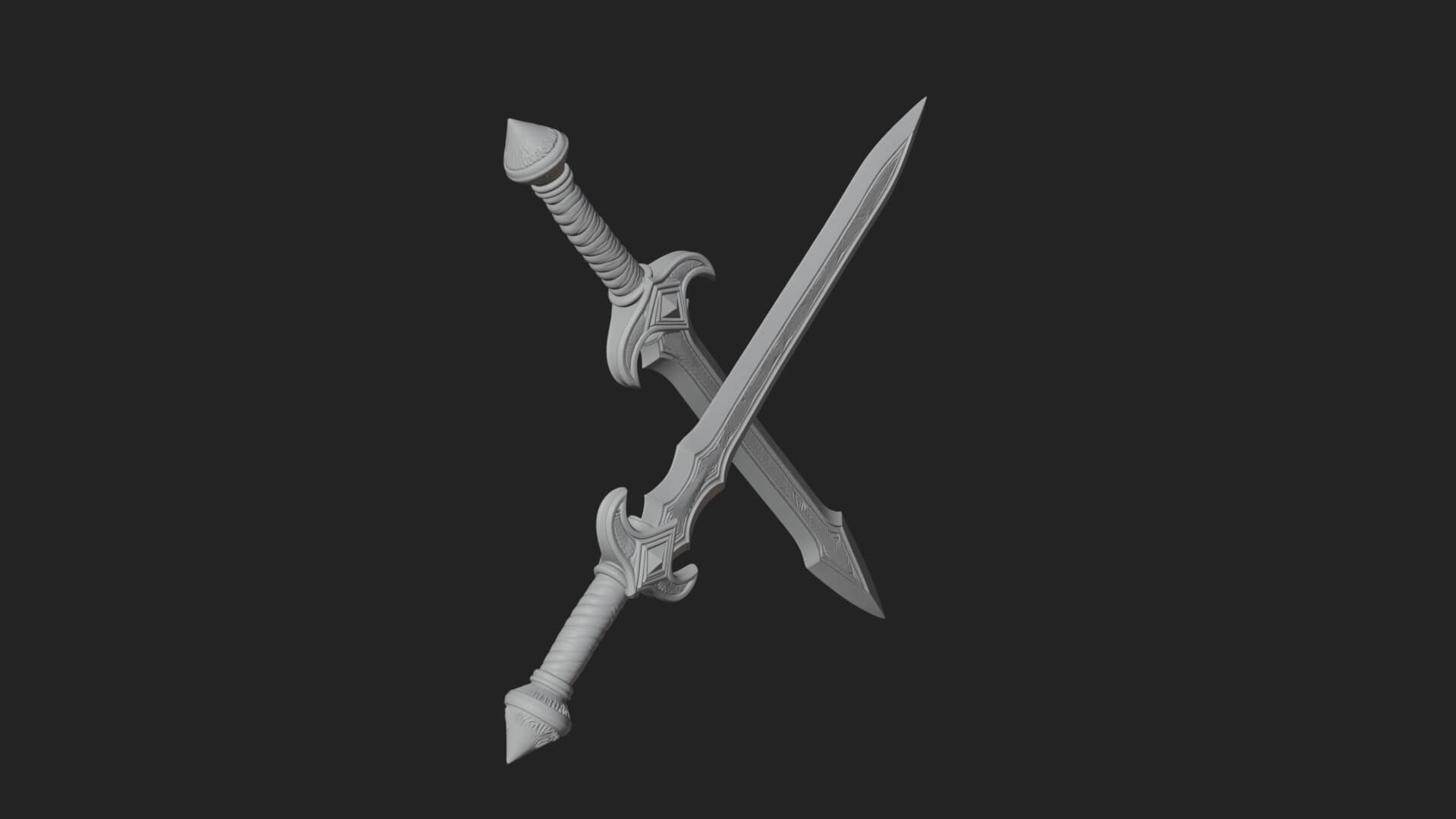Oriental Katana Sword Model Design 6 3D Print Model 3D Model
