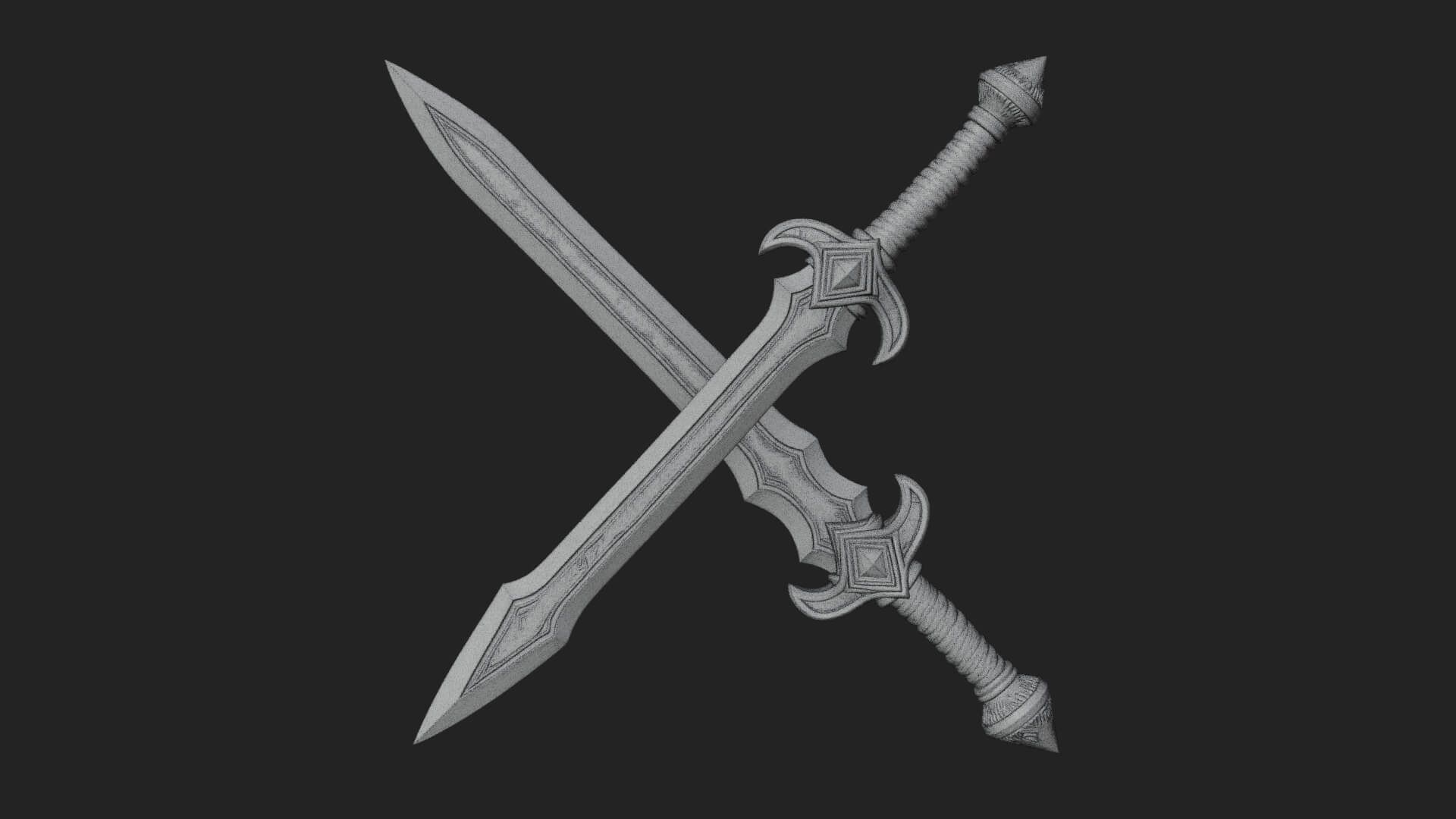 Oriental Katana Sword Model Design 6 3D Print Model 3D Model